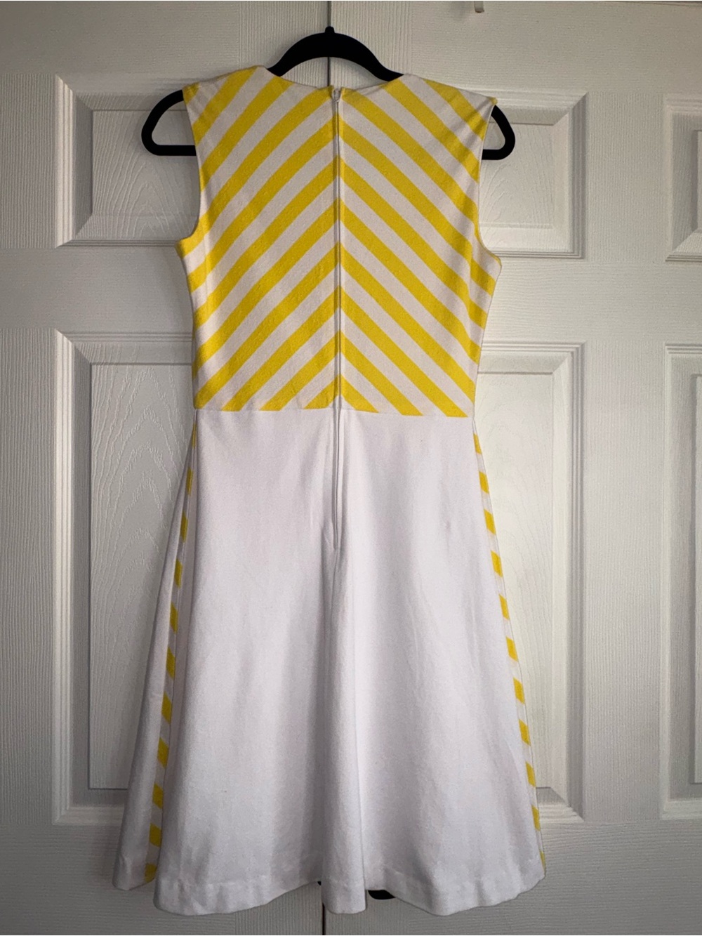 Elizabeth McKay Yellow and White Chevron Fit-and-Flare Dress - Picture 11 of 14